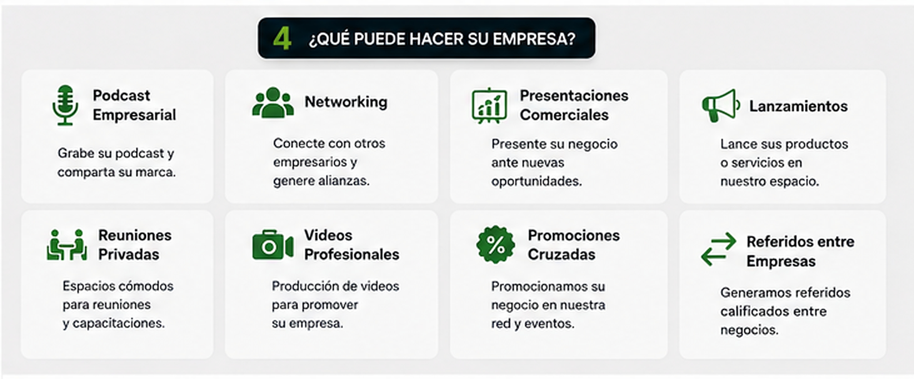 Servicios y oportunidades para empresas